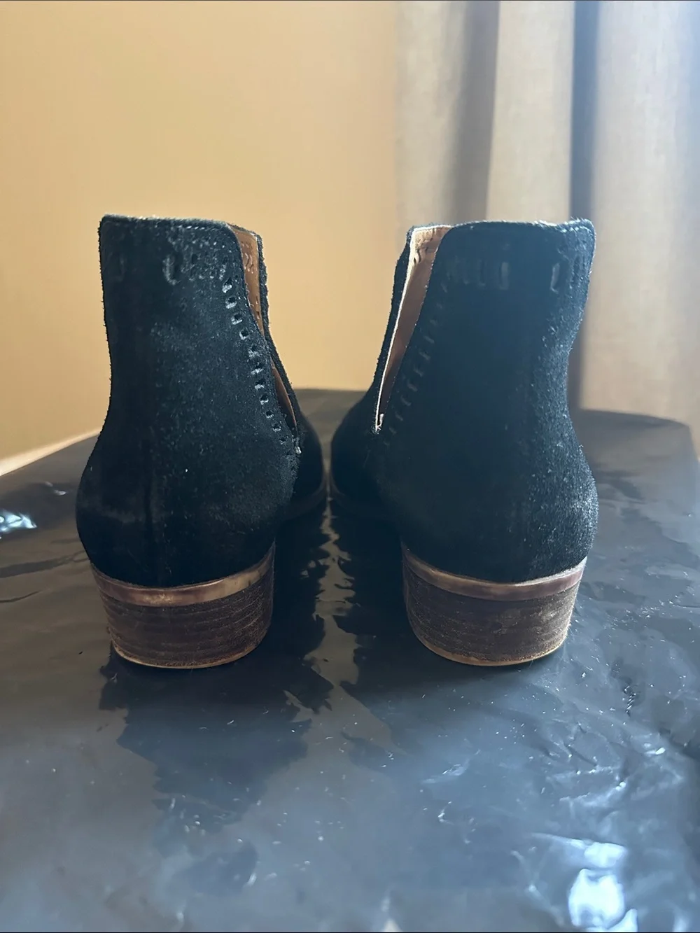 Black suede booties